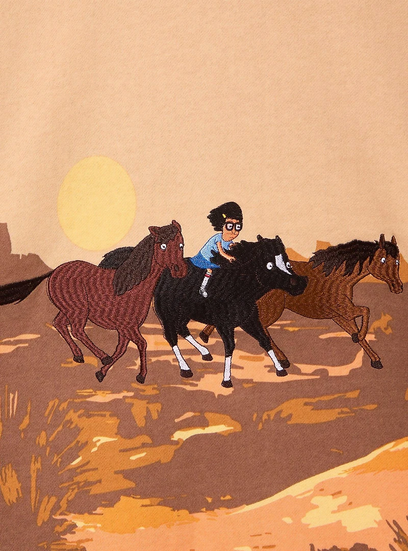 Bob's Burgers Tina Horseback Riding Sceneic Crewneck