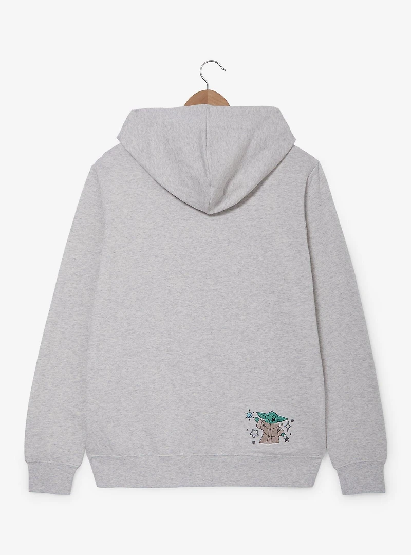 Star Wars The Mandalorian Grogu & Frogs Embroidered Zippered Hoodie - BoxLunch Exclusive