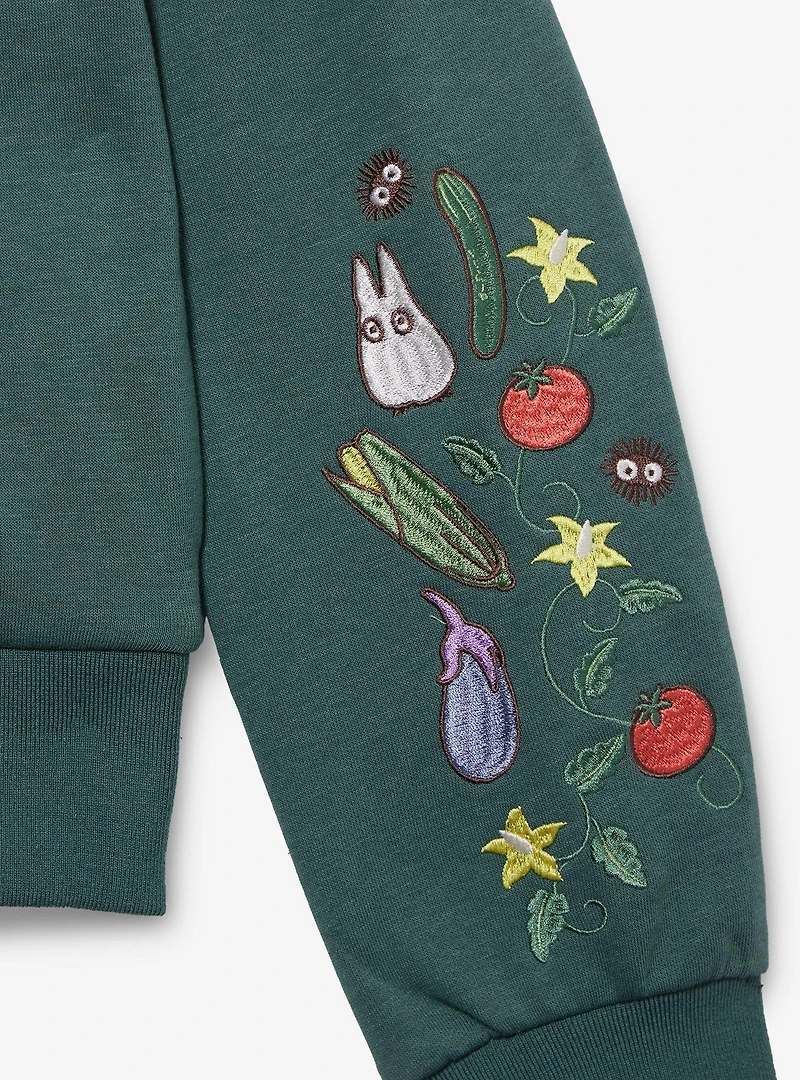 Studio Ghibli® My Neighbor Totoro Veggies Embroidered Women's Cropped Zippered Hoodie - BoxLunch Exclusive