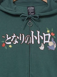 Studio Ghibli® My Neighbor Totoro Veggies Embroidered Women's Plus Cropped Zippered Hoodie - BoxLunch Exclusive