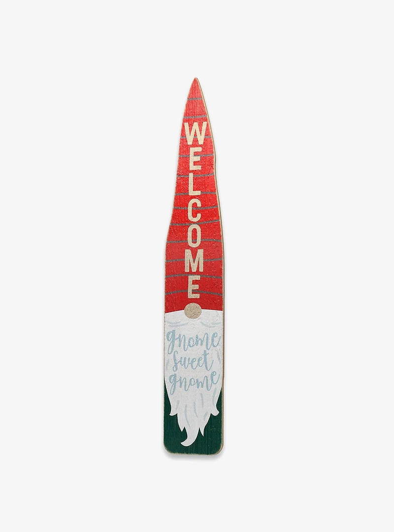 Gnome Welcome Vertical Porch Leaner Wood Wall Decor