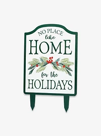 Home For The Holidays Christmas Holly Metal Yard Stake