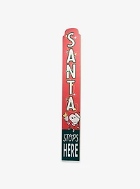 Peanuts Snoopy Santa Stops Herewood Wall Decor