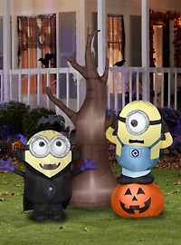 Minions with Tree and Pumpkin Scene Airblown Inflatable