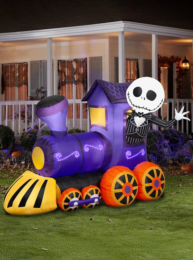 Disney Nightmare Before Christmas Jack Skellington LED Purple Train Scene Airblown Inflatable