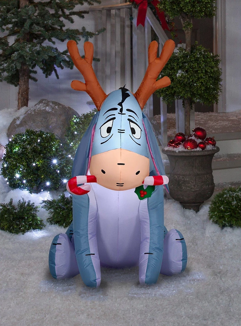 Disney Winnie The Pooh Eeyore with Candy Cane Airblown Inflatable