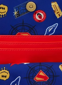 Loungefly DC Comics Supergirl Patches Crossbody Sling Bag with Krypto Coin Purse
