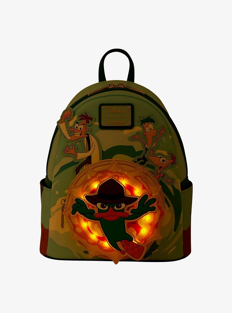 Loungefly Disney Phineas & Ferb Characters Light-Up Mini Backpack