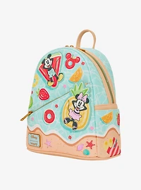 Loungefly Disney Mickey & Minnie Fruit Floaties Beach Scene Mini Backpack