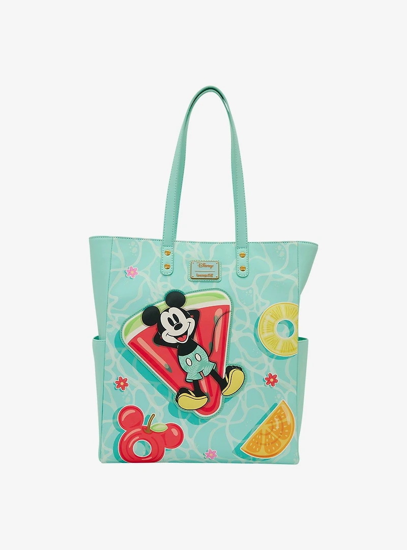 Loungefly Disney Mickey & Minnie Fruit Pool Floats Tote Bag