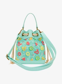 Loungefly Disney Mickey & Minnie Fruit Pool Floats Allover Print Bucket Crossbody Bag