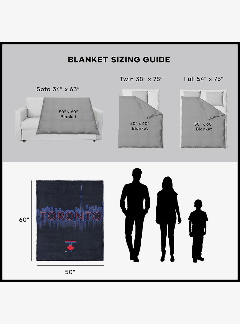 MLB Toronto Blue Jays City Connect Silk Touch Sherpa Throw Blanket
