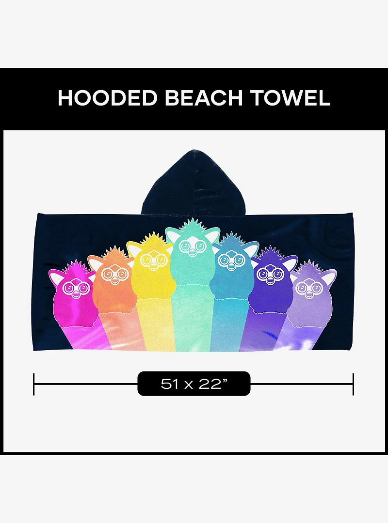 Furby Retro Rainbow Youth Hooded Towel
