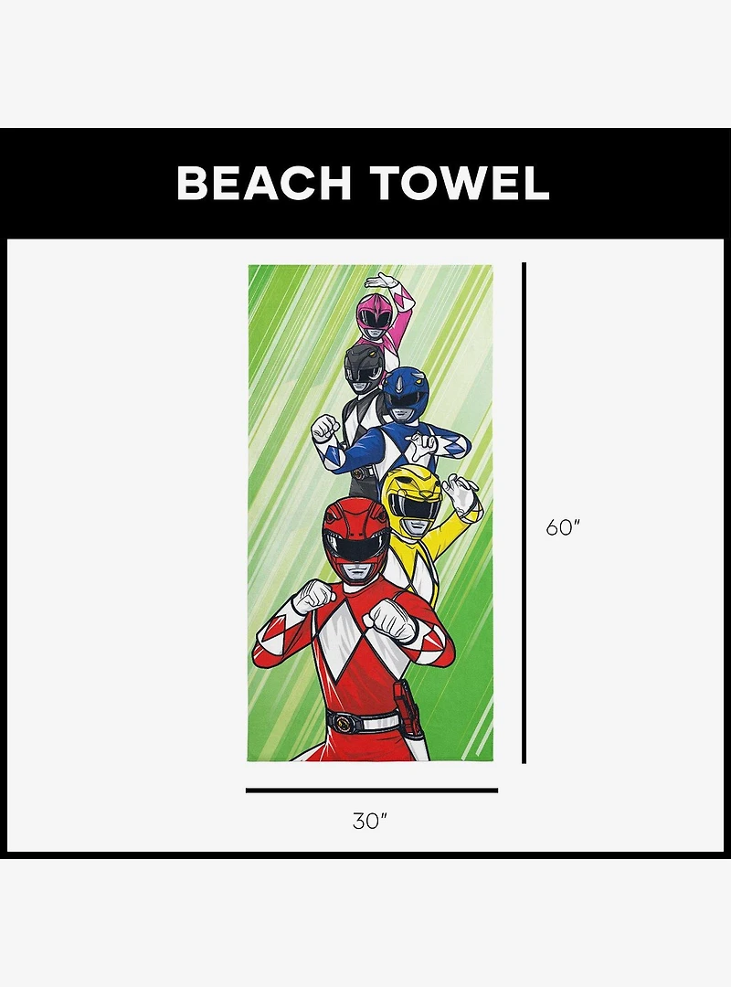 Mighty Morphin Power Rangers Teammates Forever Microfiber Beach Towel