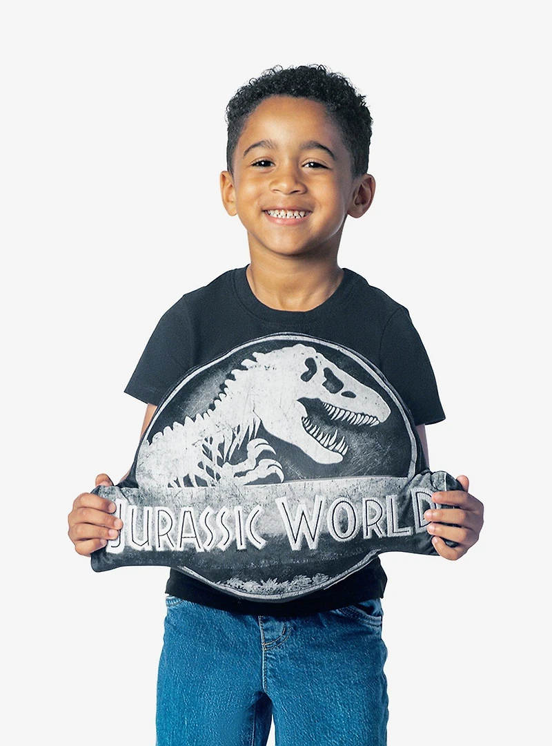 Jurrasic World Stone Logo Knife Edge Cloud Pillow