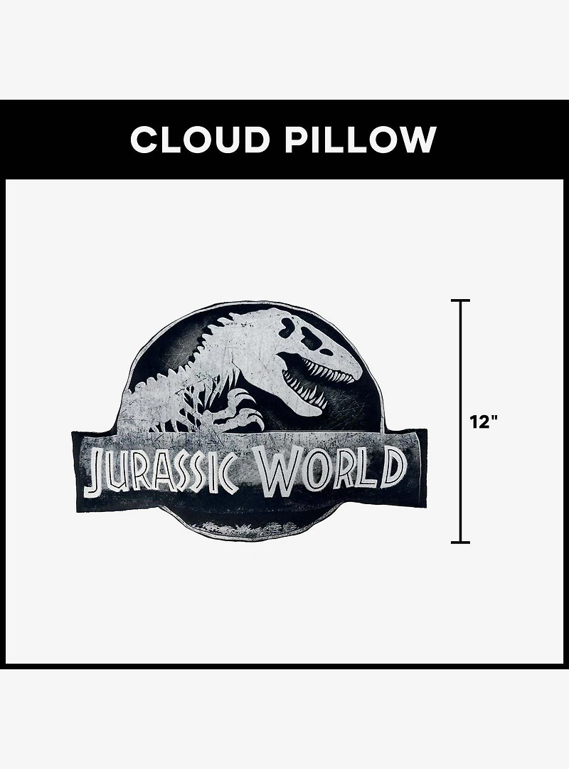 Jurrasic World Stone Logo Knife Edge Cloud Pillow