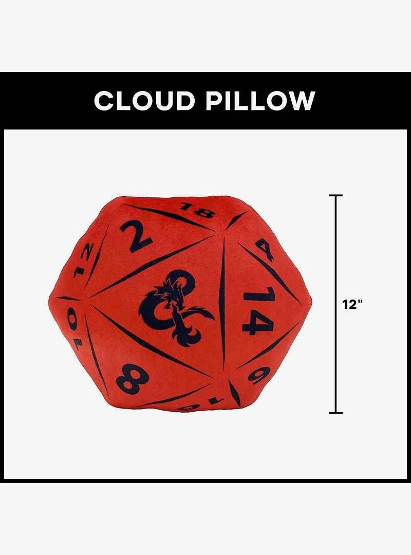 Dungeons & Dragons D20 Die Knife Edge Cloud Pillow