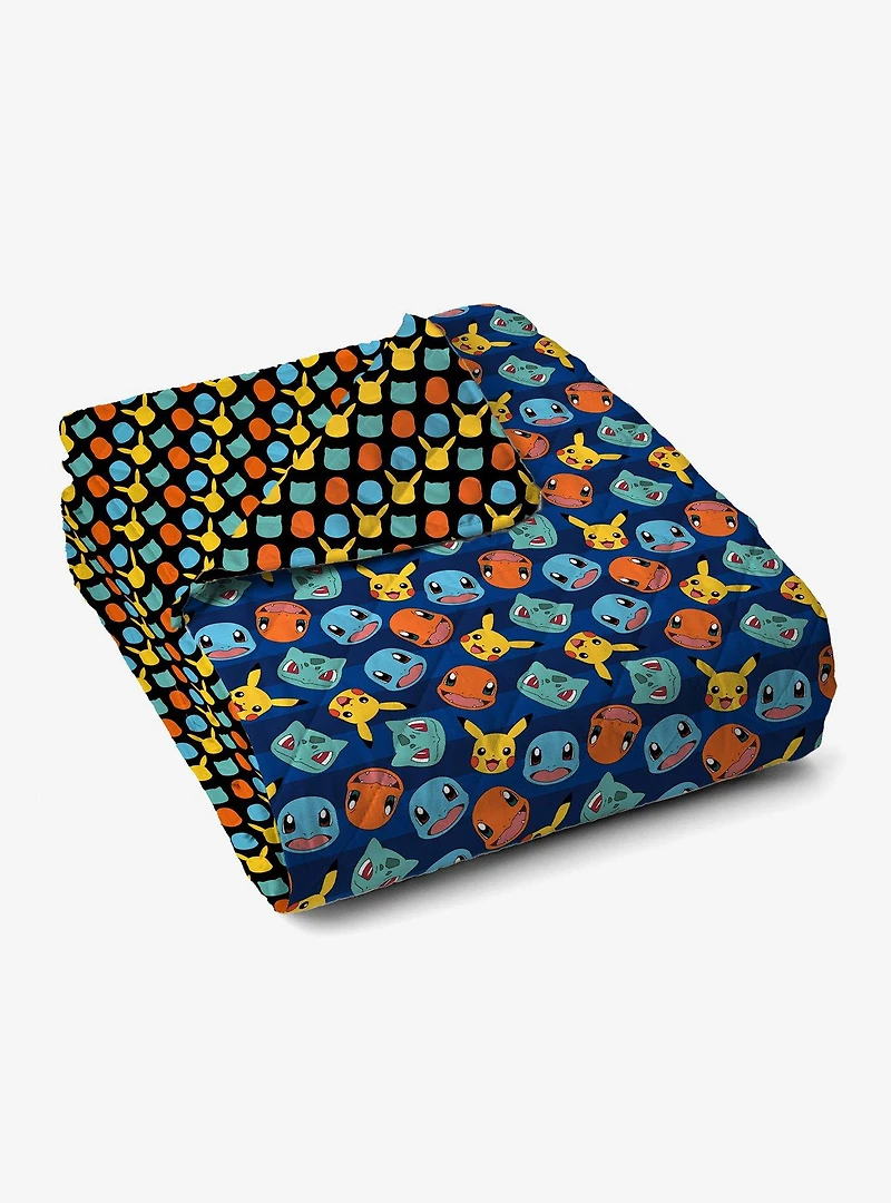 Pokémon Striped Favorites Full/Queen Quilted Blanket