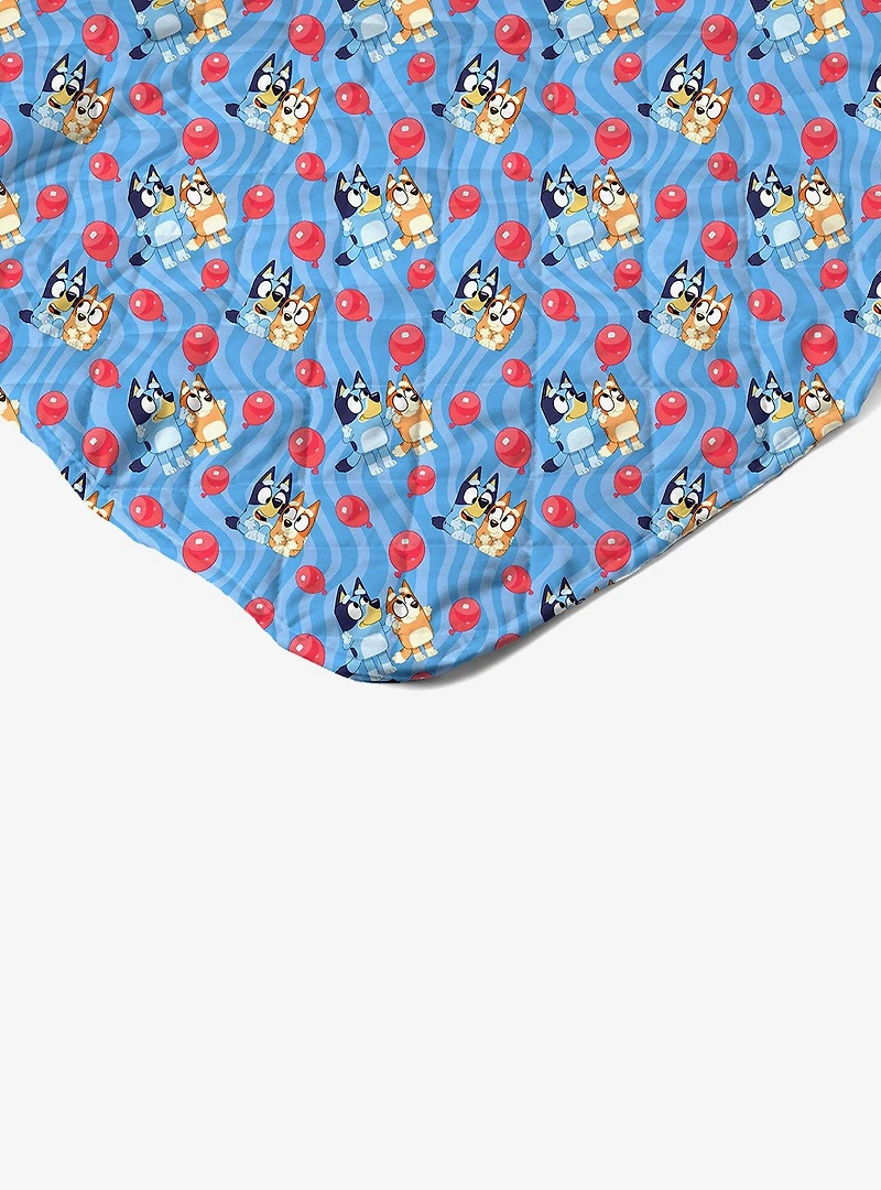 Bluey Goofing Around Quilted Throw Blanket