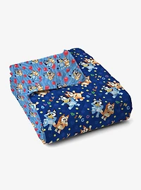 Bluey Goofing Around Quilted Throw Blanket