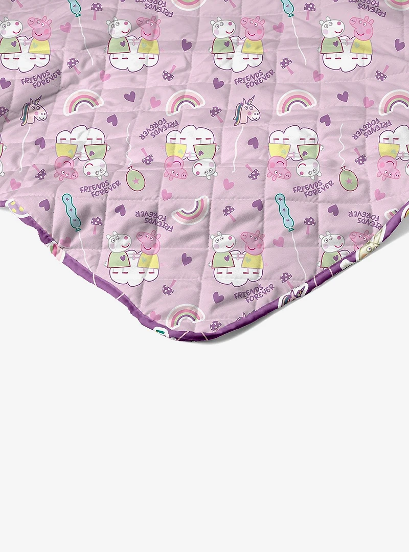 Peppa Pig Peppa Fairgrounds Quilted Throw Blanket