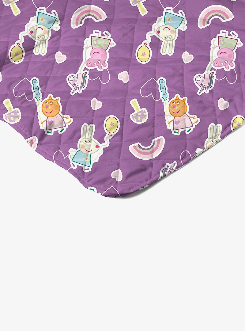 Peppa Pig Peppa Fairgrounds Quilted Throw Blanket