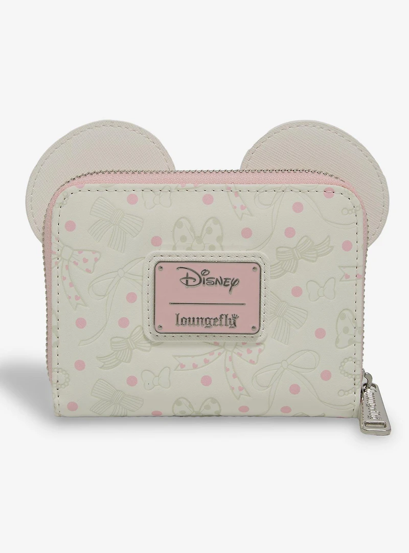 Loungefly Disney Minnie Mouse Ribbon Bows Zip Wallet - BoxLunch Exclusive