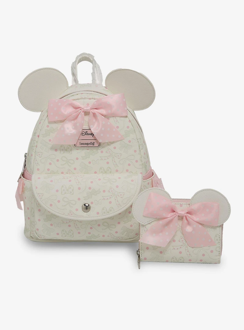 Loungefly Disney Minnie Mouse Ribbon Bows Zip Wallet - BoxLunch Exclusive