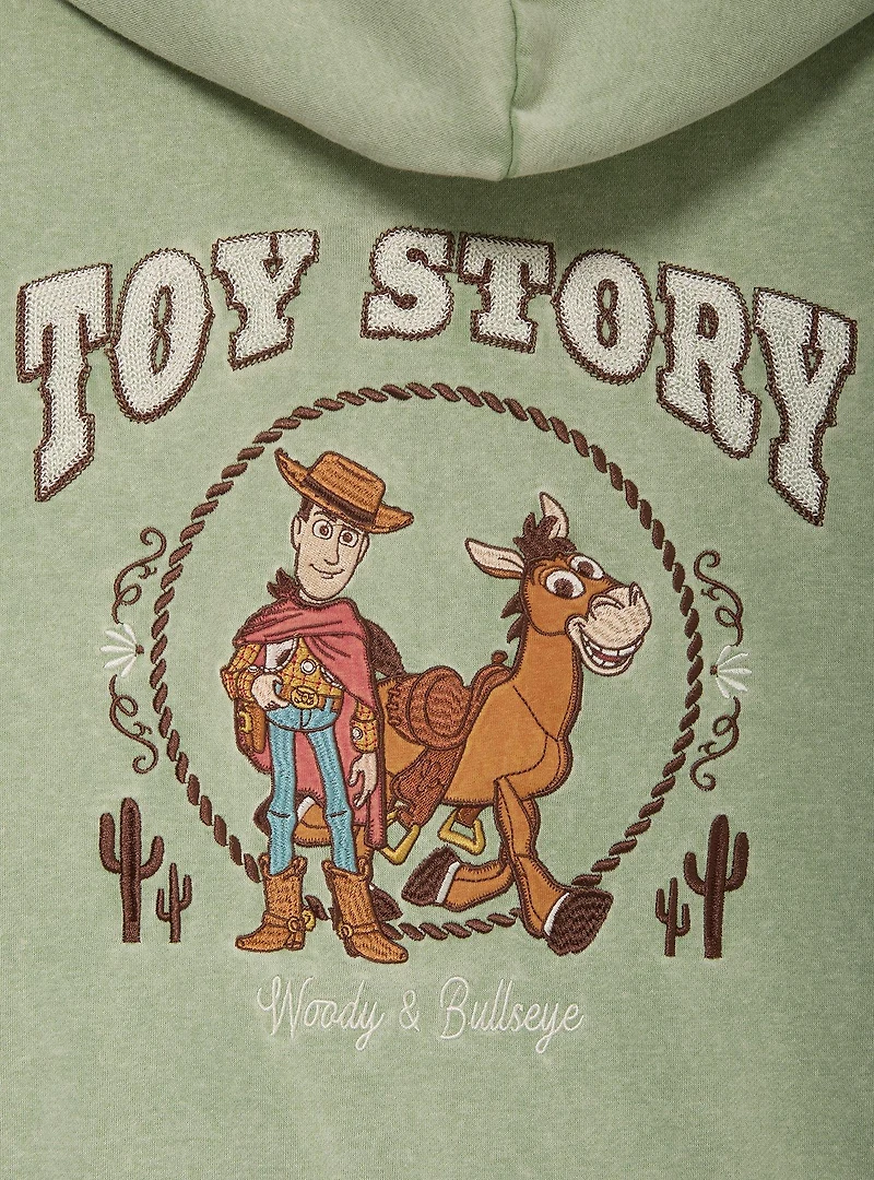 Disney Pixar Toy Story Woody & Bullseye Women's Cropped Zippered Hoodie - BoxLunch Exclusive