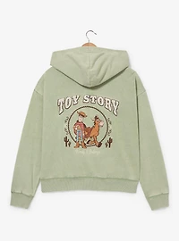 Disney Pixar Toy Story Woody & Bullseye Women's Plus Cropped Zippered Hoodie - BoxLunch Exclusive