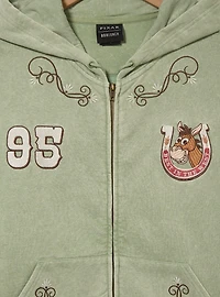 Disney Pixar Toy Story Woody & Bullseye Women's Plus Cropped Zippered Hoodie - BoxLunch Exclusive