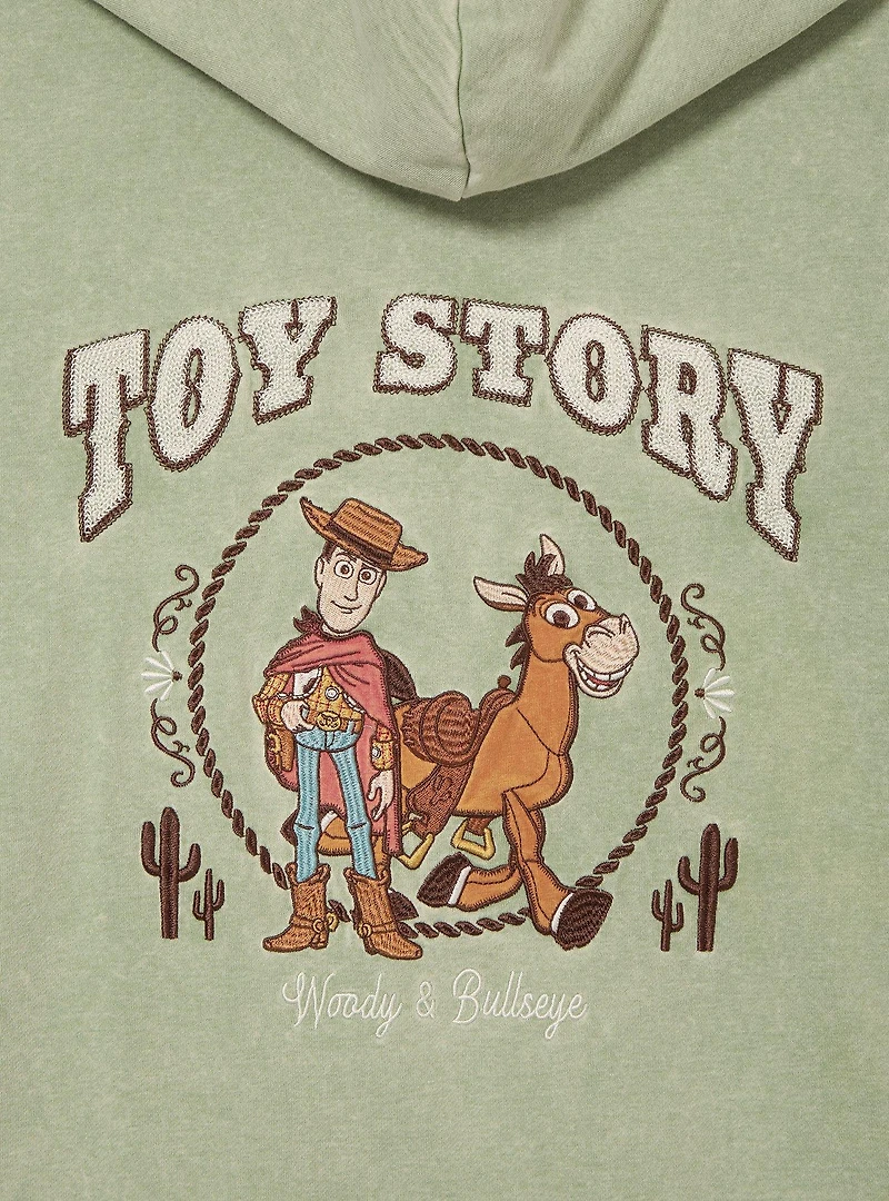Disney Pixar Toy Story Woody & Bullseye Women's Plus Cropped Zippered Hoodie - BoxLunch Exclusive