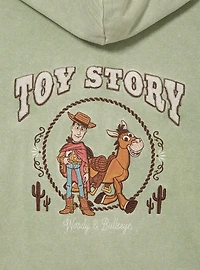 Disney Pixar Toy Story Woody & Bullseye Women's Plus Cropped Zippered Hoodie - BoxLunch Exclusive