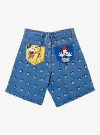 Disney Mickey Mouse Allover Print Women's Plus Jean Shorts - BoxLunch Exclusive