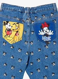 Disney Mickey Mouse Allover Print Women's Plus Jean Shorts - BoxLunch Exclusive
