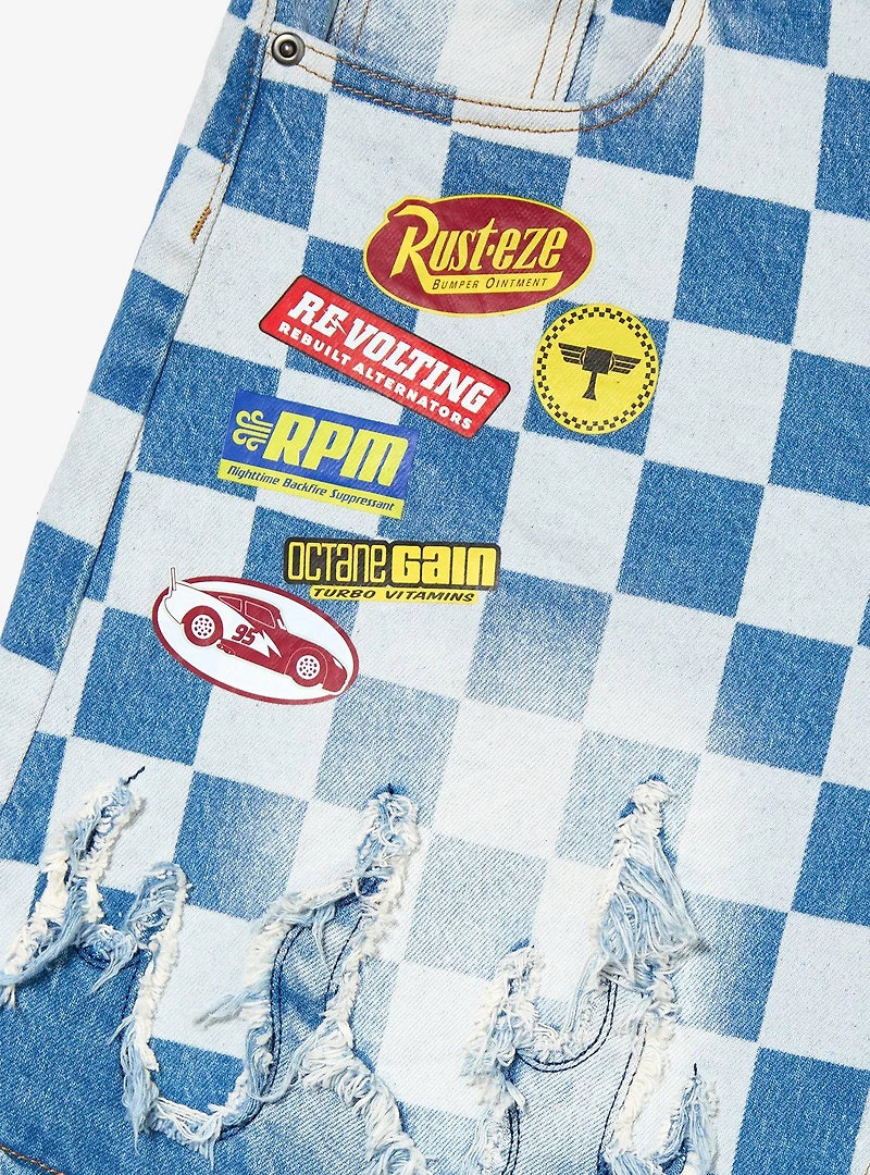 Disney Pixar Cars Checkered Women's Plus Shorts — BoxLunch Exclusive