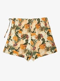 Jurassic Park Dinosaur Foliage Allover Print Linen Skort - BoxLunch Exclusive