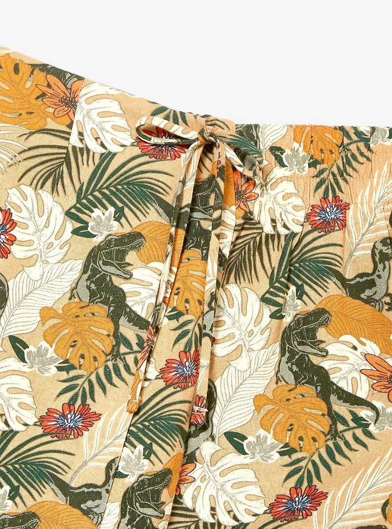 Jurassic Park Dinosaur Foliage Allover Print Linen Skort - BoxLunch Exclusive