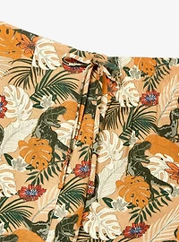 Jurassic Park Dinosaur Foliage Allover Print Plus Linen Skort - BoxLunch Exclusive