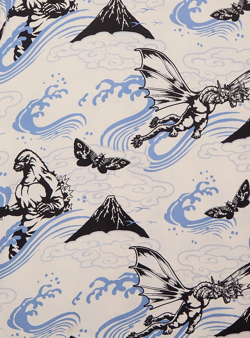 Godzilla Characters Allover Print Woven Button-Up - BoxLunch Exclusive