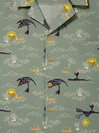 DreamWorks How To Train Your Dragon Toothless Clouds Allover Print Woven Button-Up - BoxLunch Exclusive