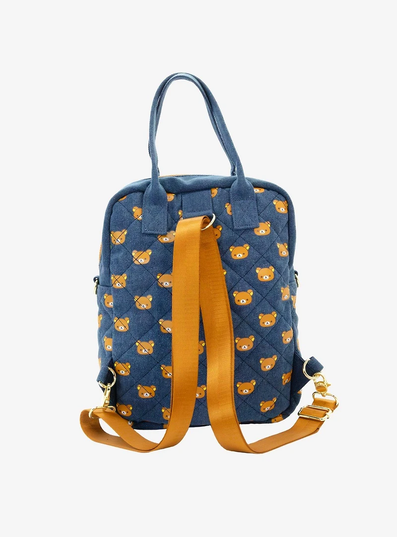 Whatever! Makes You Happy x Rilakkuma Allover Print Denim Reversible Convertible Bag