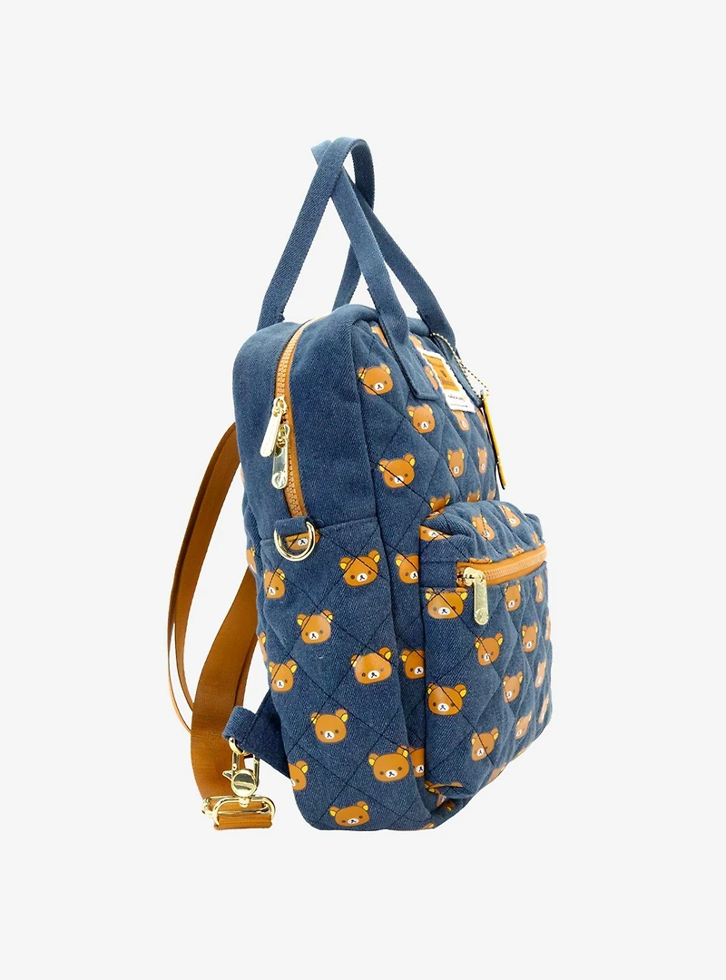 Whatever! Makes You Happy x Rilakkuma Allover Print Denim Reversible Convertible Bag