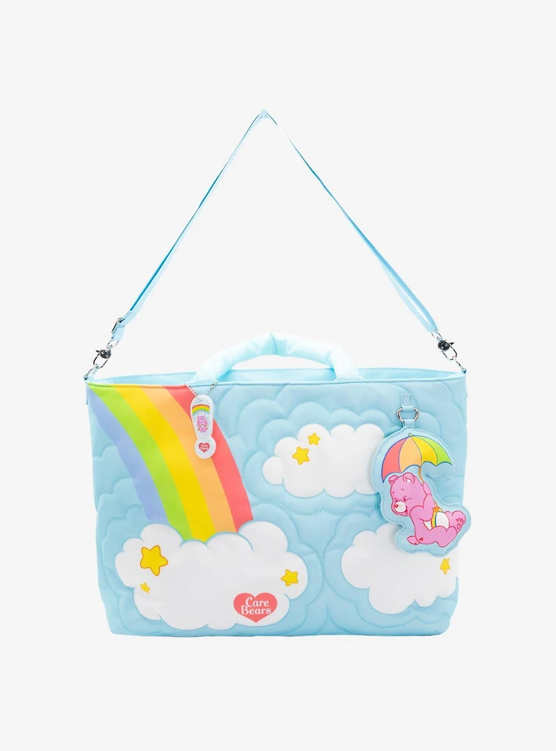 Whatever! Makes You Happy Care Bears Clouds Quilted Tote Bag