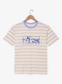 Pokémon Pikachu Embroidered Panel Striped T-Shirt - BoxLunch Exclusive