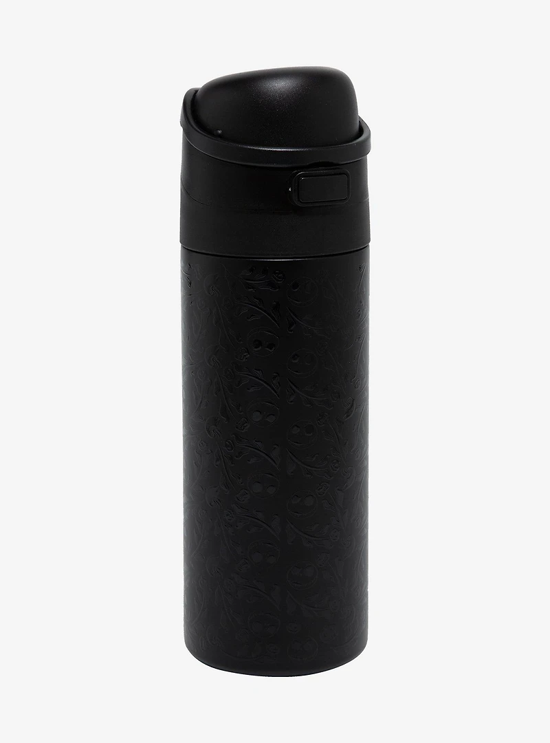 Disney The Nightmare Before Christmas Jack Skellington Floral Black Water Bottle — BoxLunch Exclusive