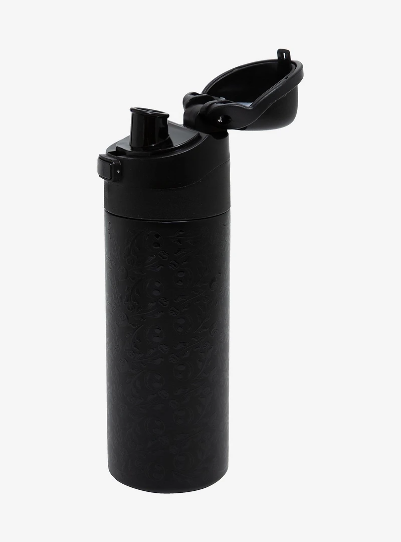 Disney The Nightmare Before Christmas Jack Skellington Floral Black Water Bottle — BoxLunch Exclusive