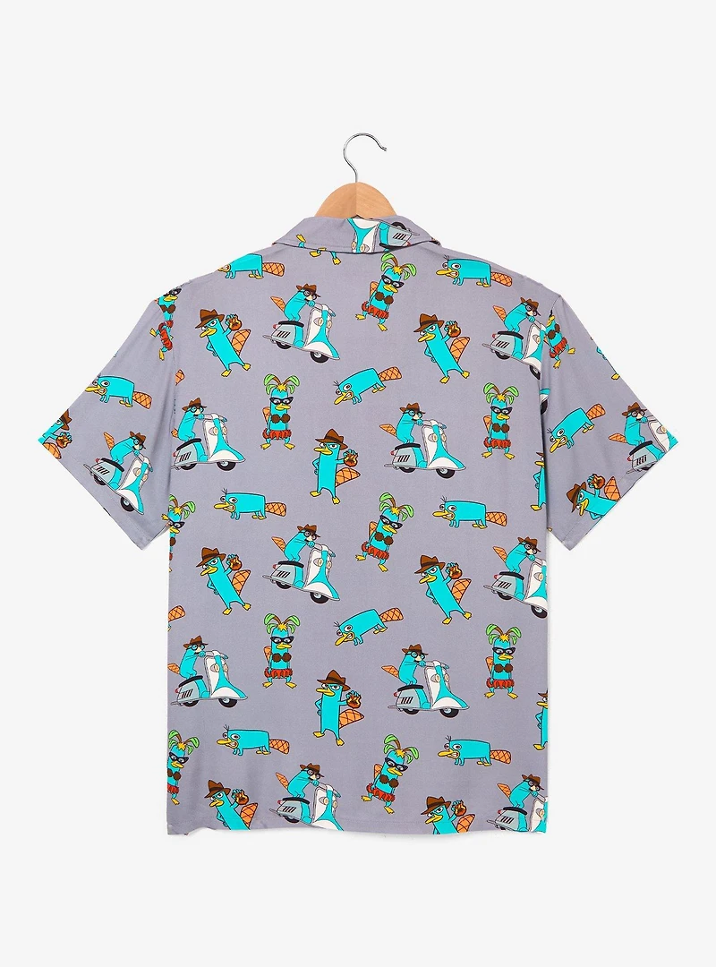 Disney Phineas and Ferb Perry Disguises Allover Print Woven Button Up - BoxLunch Exclusive