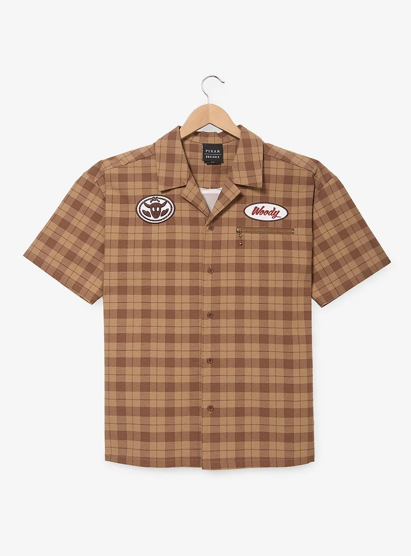 Disney Pixar Toy Story Woody Plaid Mechanic Woven T-Shirt - BoxLunch Exclusive