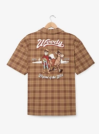 Disney Pixar Toy Story Woody Plaid Mechanic Woven T-Shirt - BoxLunch Exclusive
